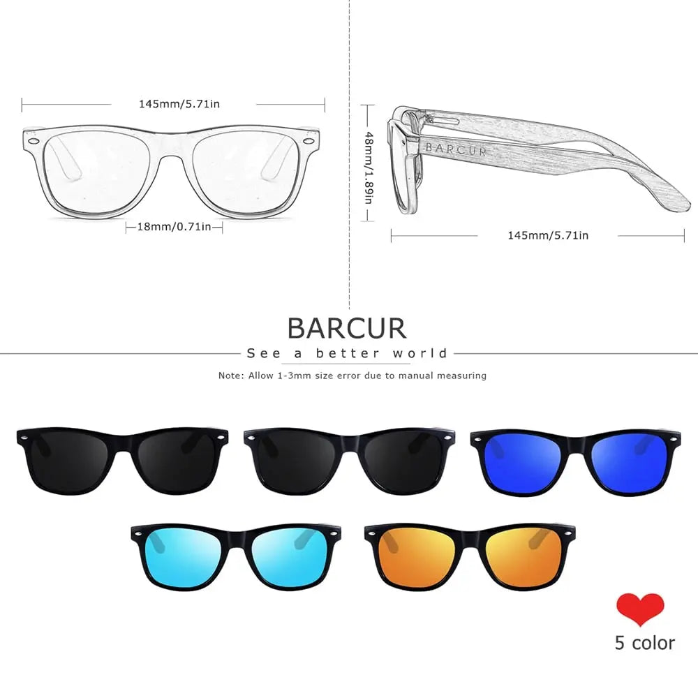 Polarizing sunglasses with walnut look wooden frame and UV 400 protection Polarizing sunglasses with walnut look wooden frame and UV 400 protection